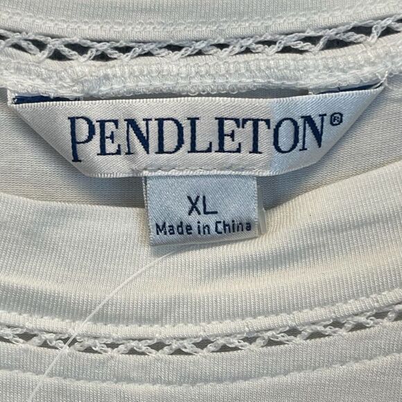 NWT PENDLETON Tank Top Women's XL Ivory Sleeveless Stretch Pullover Scoop Neck - Picture 4 of 15